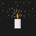 Trendy candle lamp symbol with bokeh background vector illustration.